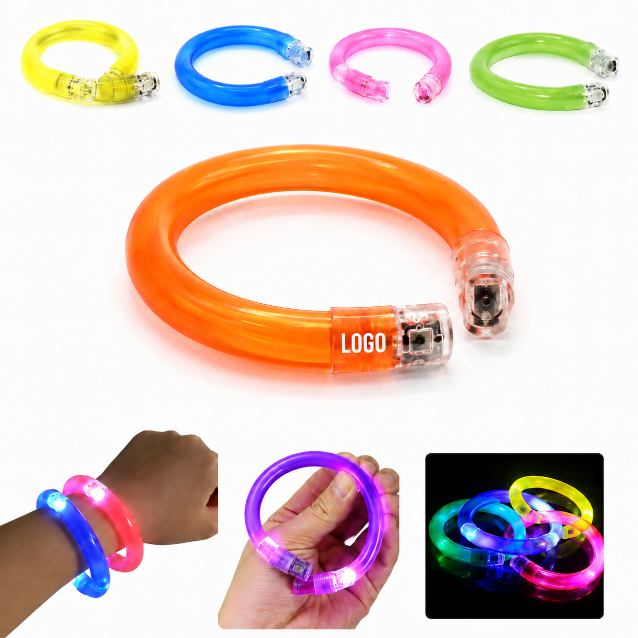 FlashGlow LED Coil Tube Bracelet