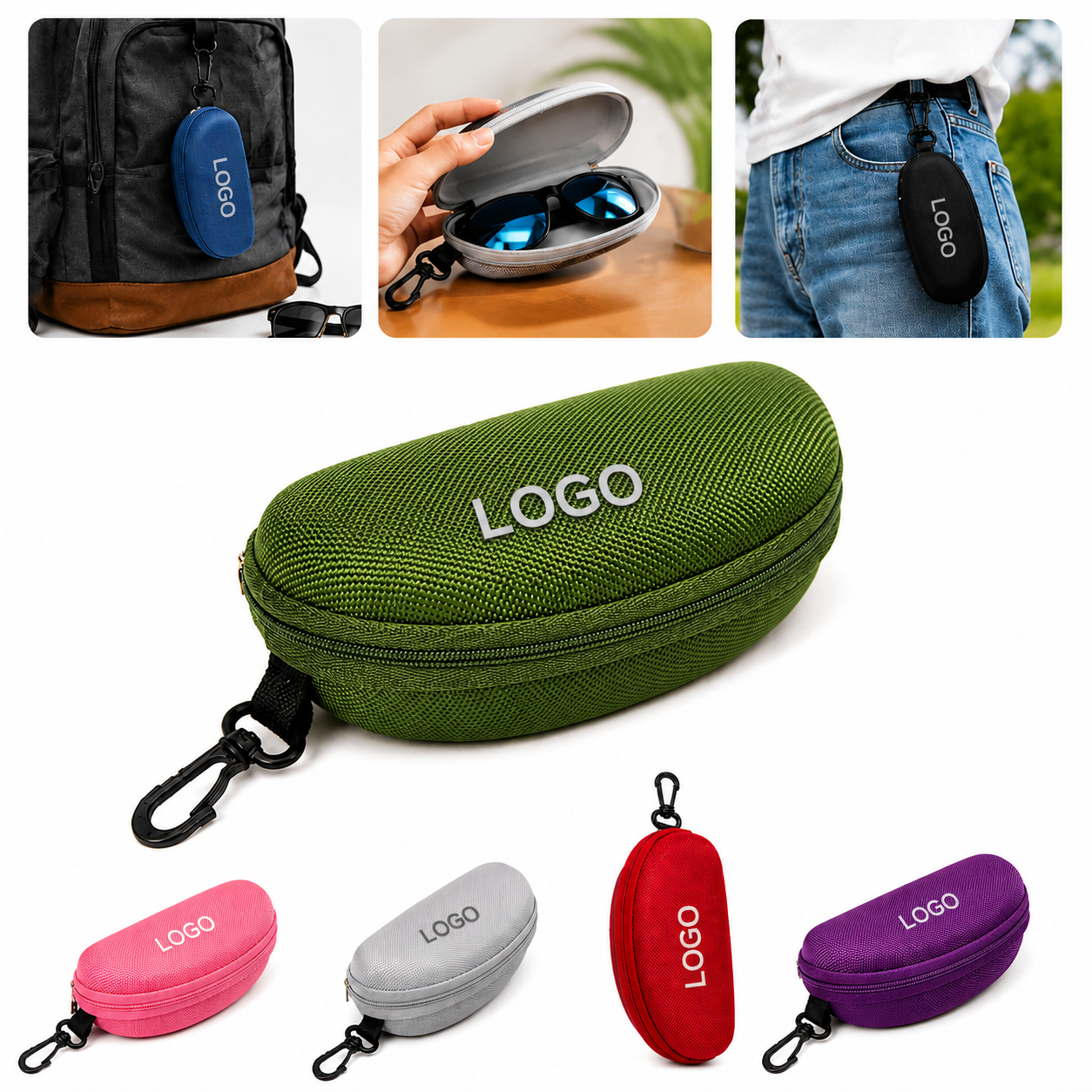 Oxford Fabric Hard-Shell Sunglasses & Eyeglasses Case