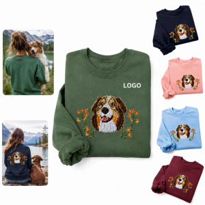 Custom Pet Embroidered Cotton Sweatshirt