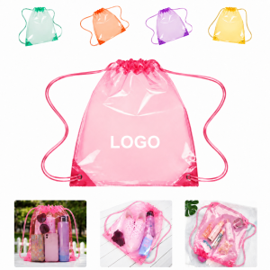 Clear PVC Stadium-Approved Drawstring Backpack Bag