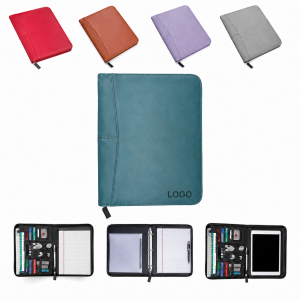 Zippered Professional Padfolio Organizer Folder