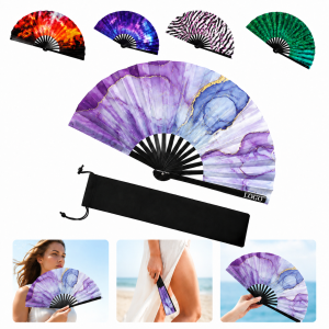 Elegance Tassel Folding Fabric Hand Fan