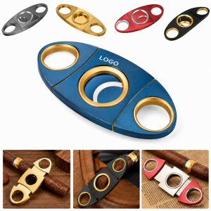 Polished Stainless Steel Double-Guillotine Cigar Cutter