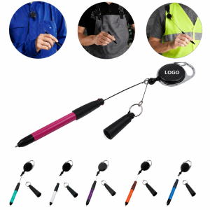 Carabiner Clip Retractable Pen Reel Holder