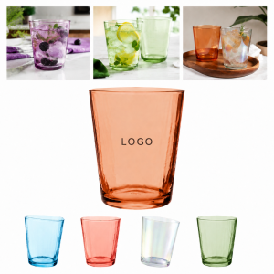 Faceted Colorful Glass Tumbler Set