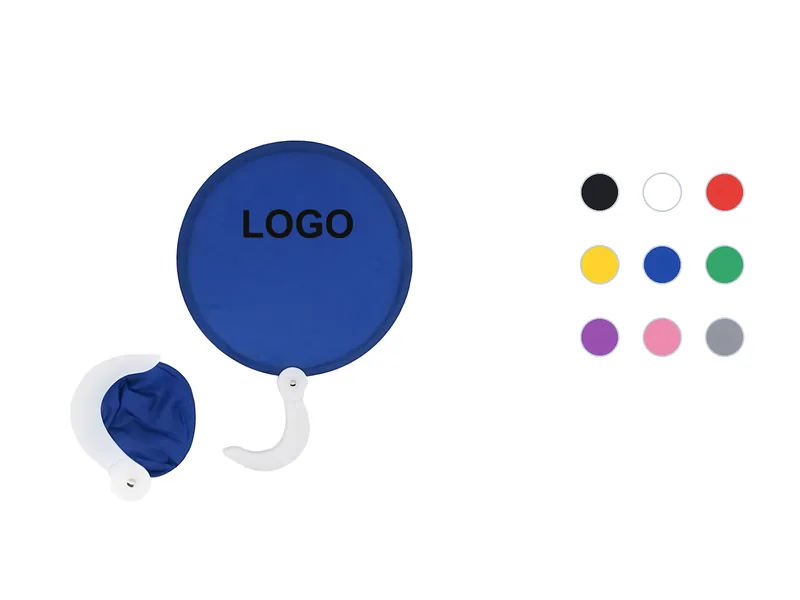 Packable Round Hand Fan with Plastic Handle
