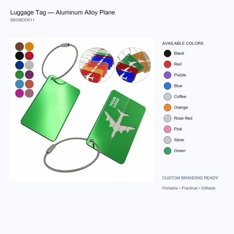 Luggage Tag — Aluminum Alloy Plane