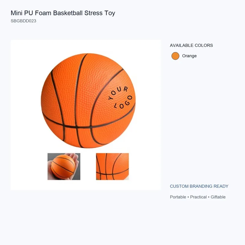 Mini PU Foam Basketball Stress Toy