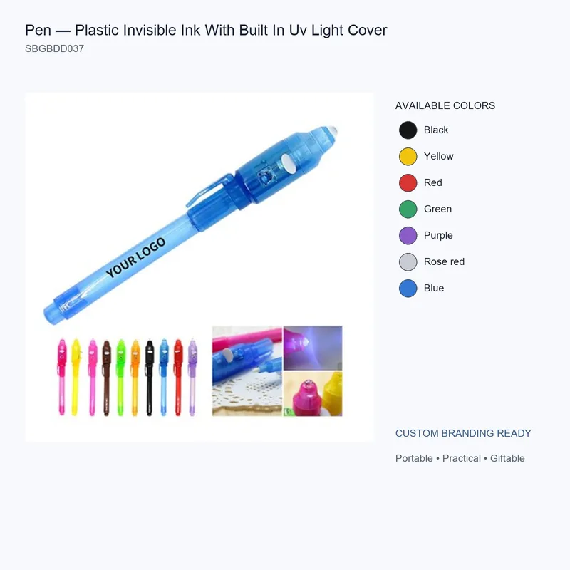Pen — Plastic Invisible Ink With Built In Uv Light Cover