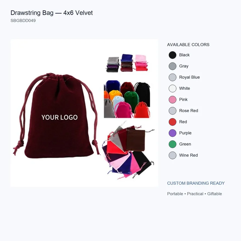 Drawstring Bag — 4x6 Velvet