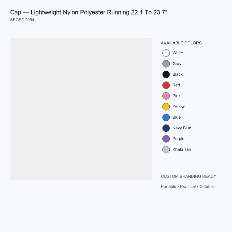 Cap — Lightweight Nylon Polyester Running 22.1 To 23.7"
