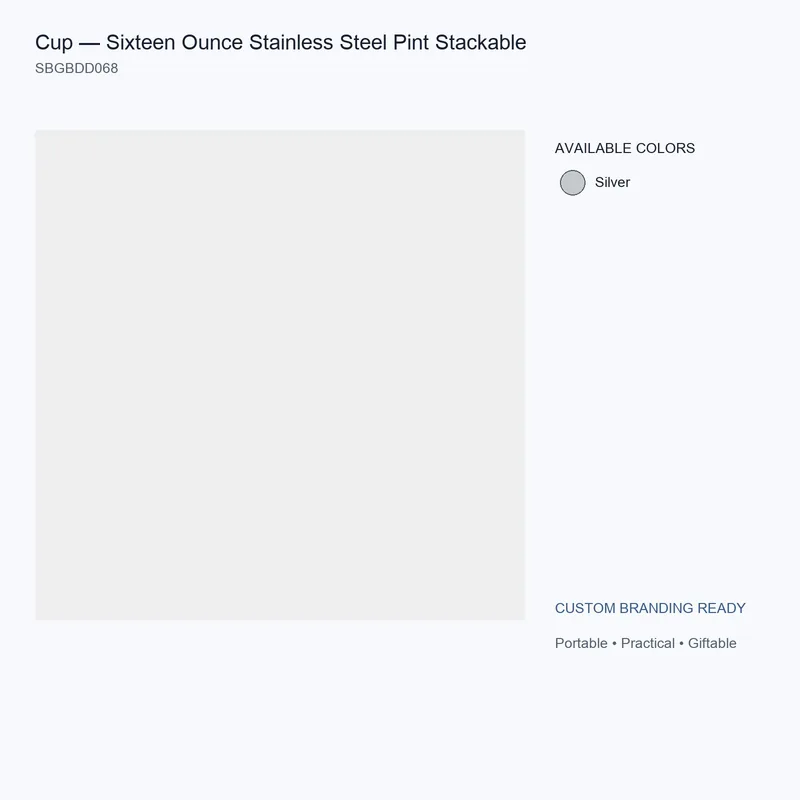 Cup — Sixteen Ounce Stainless Steel Pint Stackable